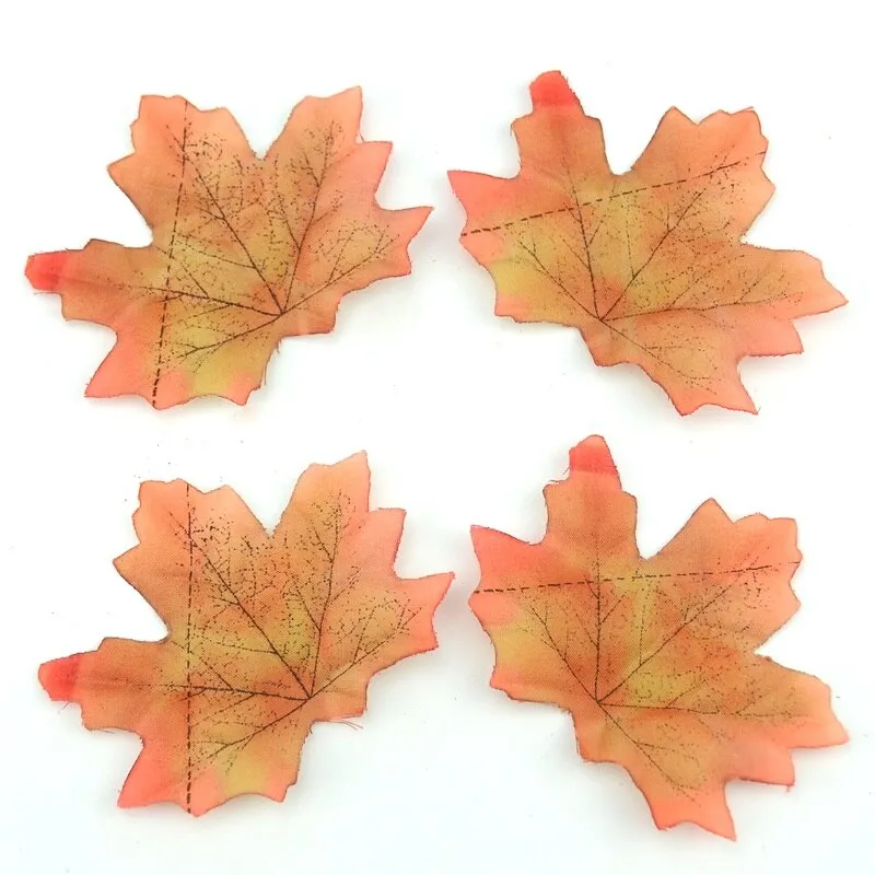 100Pcs Artificial Silk Maple Leaves