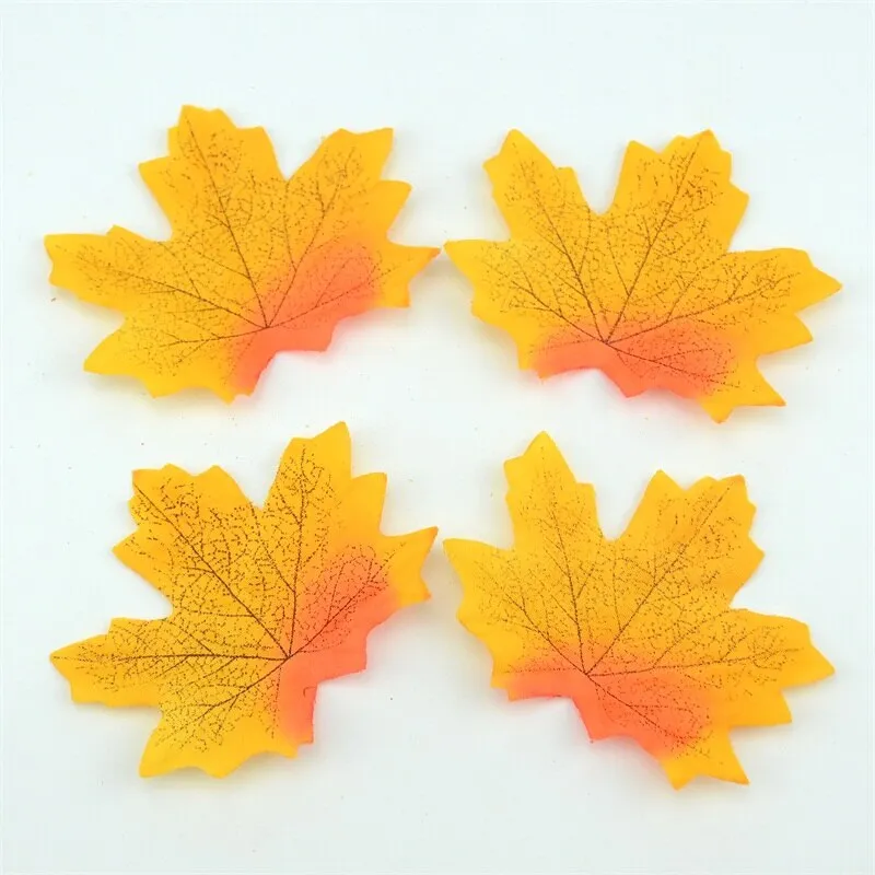 100Pcs Artificial Silk Maple Leaves