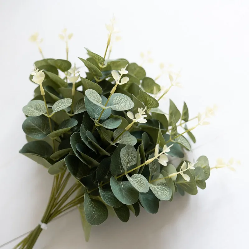 10pcs Eucalyptus Artificial Silk Flowers