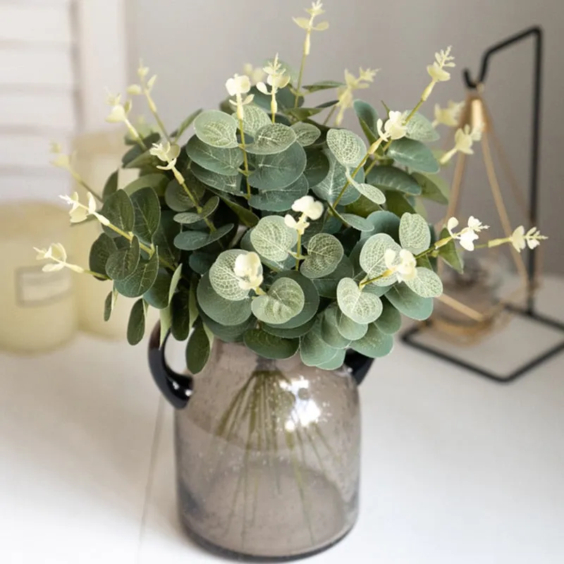 10pcs Eucalyptus Artificial Silk Flowers