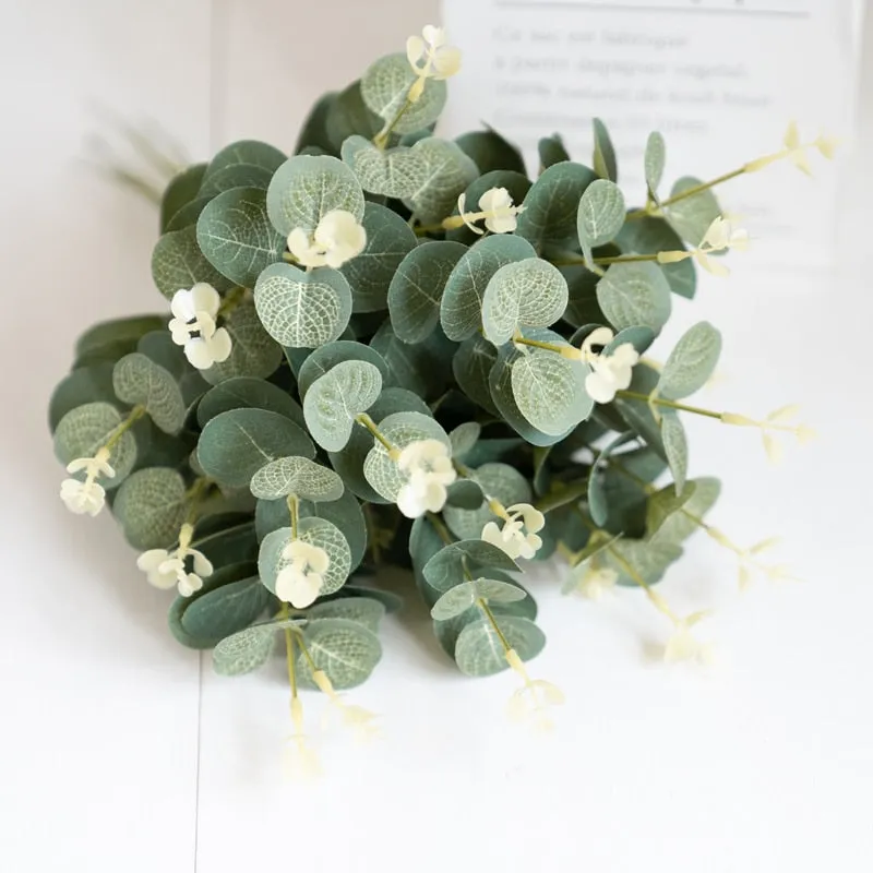 10pcs Eucalyptus Artificial Silk Flowers