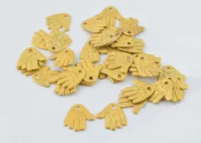 13x12mm Matte Gold Plated Alloy Handmade Hand Charm Can be used as a jewelry tag Hole Opening 0.5mm 40pcs/PK