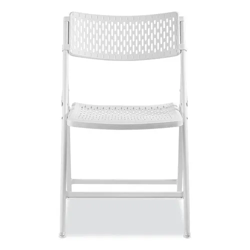 Airflex Series Premium Poly Folding Chair, Supports Up To 1,000 Lb, 17.25 Seat Height, White Seat/back/base, 4/carton