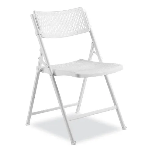 Airflex Series Premium Poly Folding Chair, Supports Up To 1,000 Lb, 17.25 Seat Height, White Seat/back/base, 4/carton