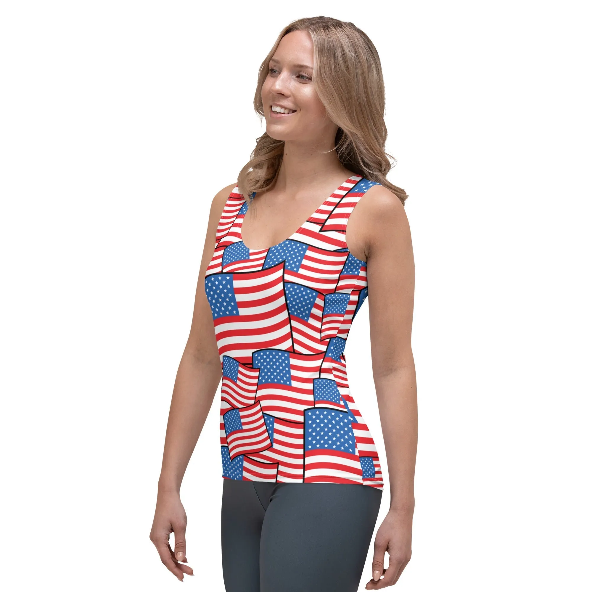 American Flag Pattern Tank Top