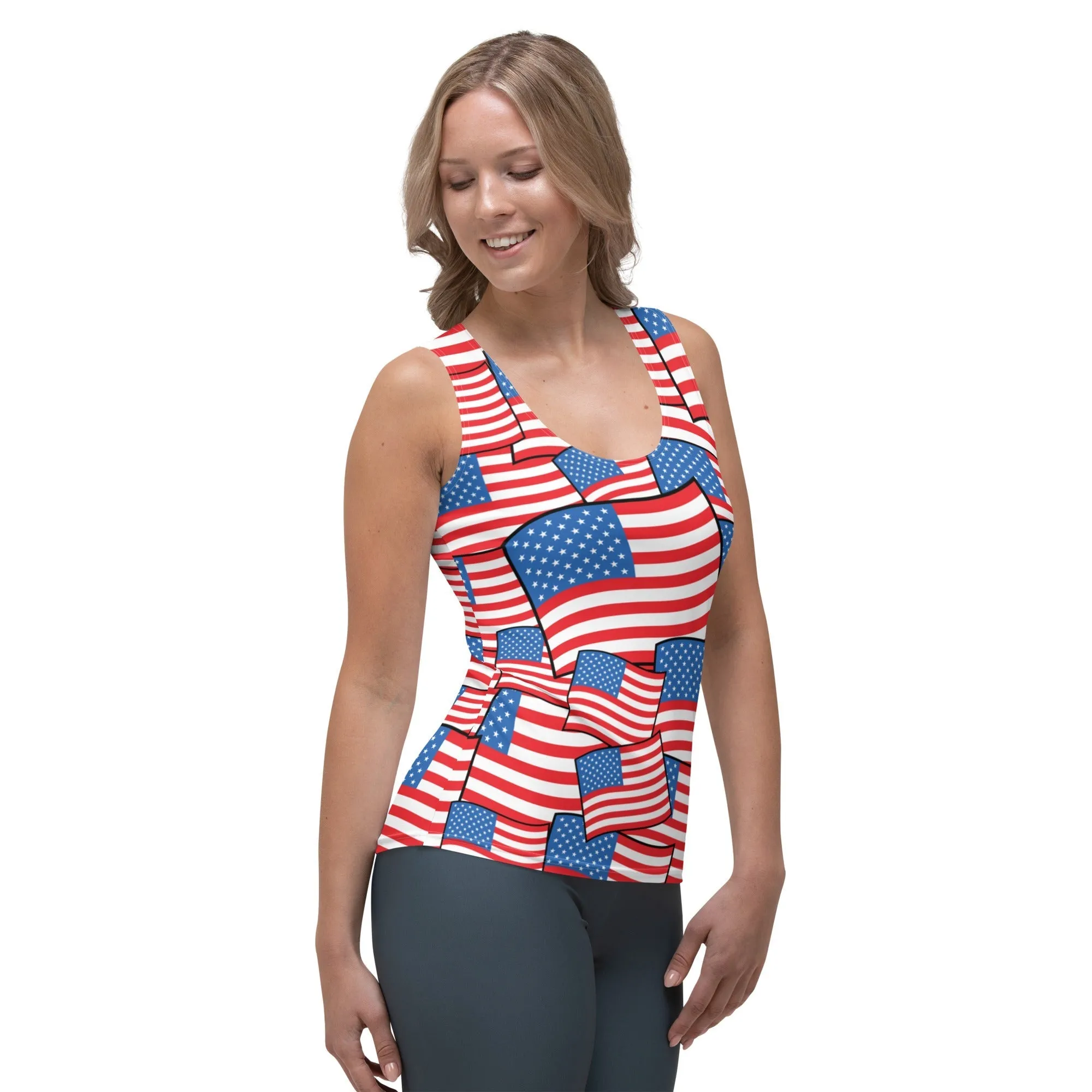 American Flag Pattern Tank Top