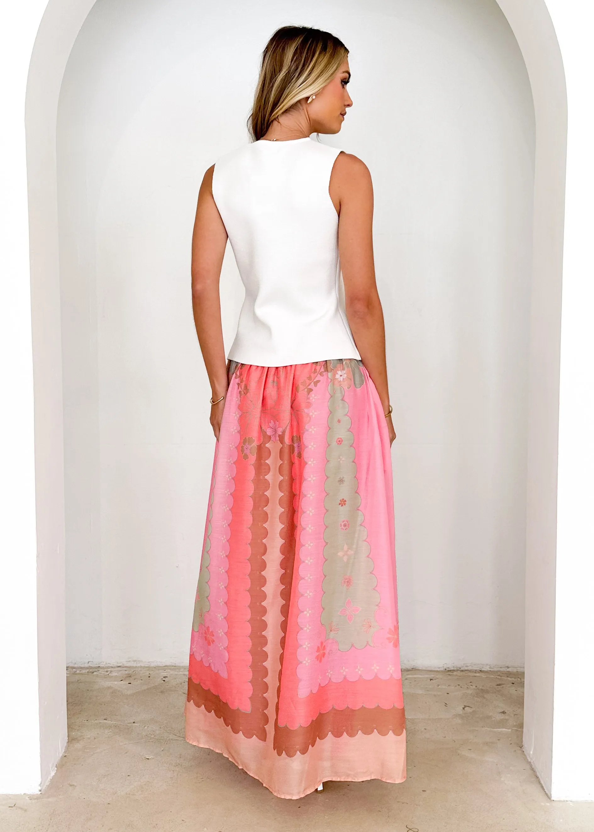 Amity Maxi Skirt - Melon Floral