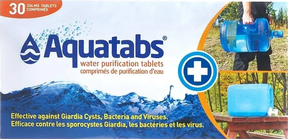 Aquatabs Water Purification Tablets 20L|-|Comprimés de purification d'eau Aquatabs 20L