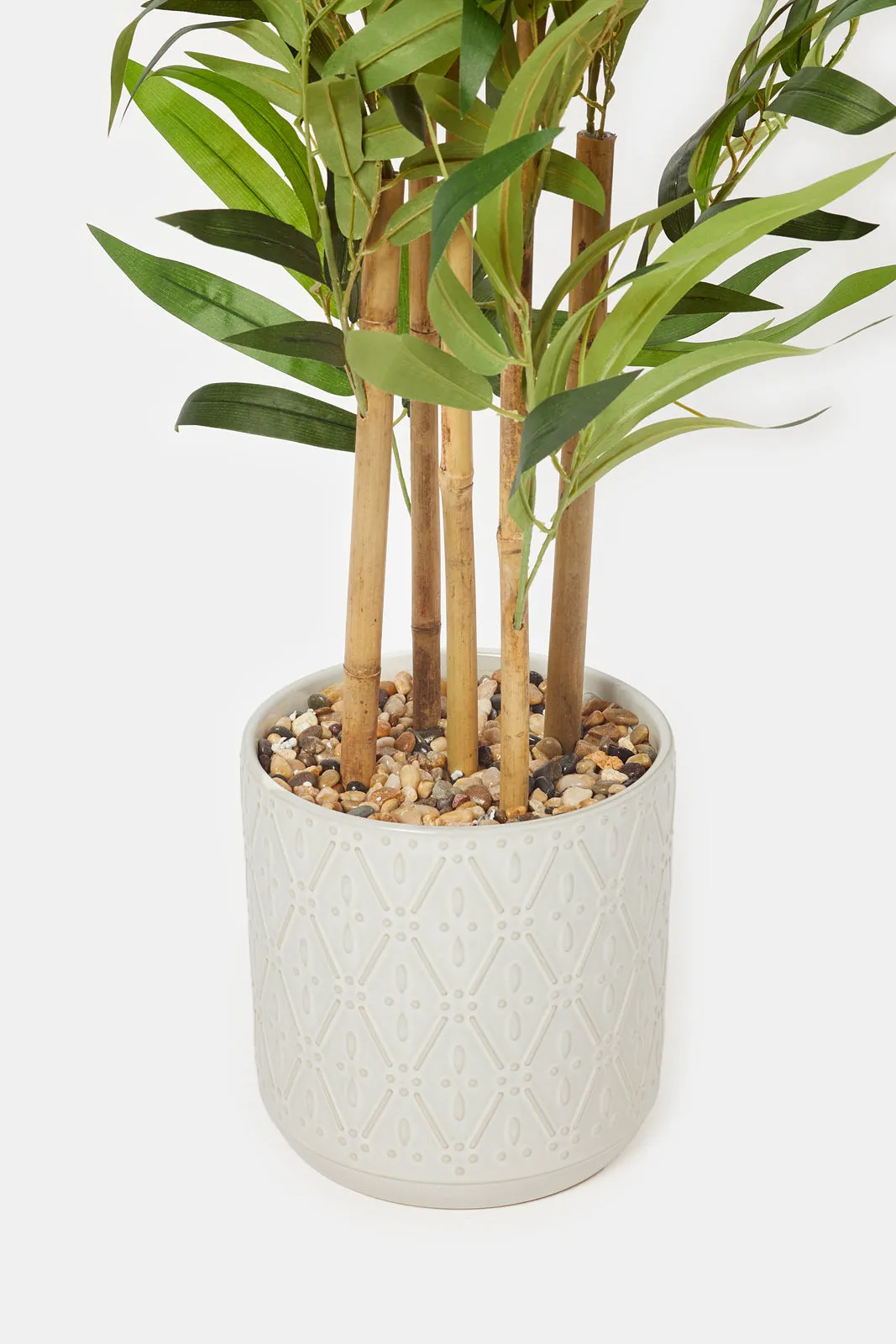 Artificial Green Bamboo Plant In Ceramic Pot