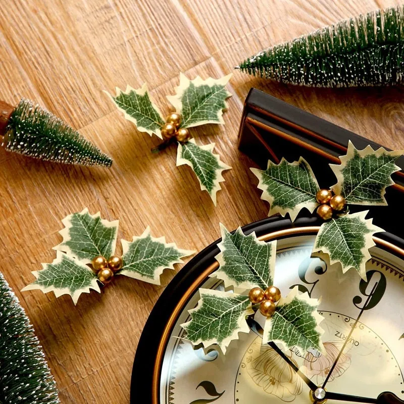 Artificial Holly Berries with Leaves