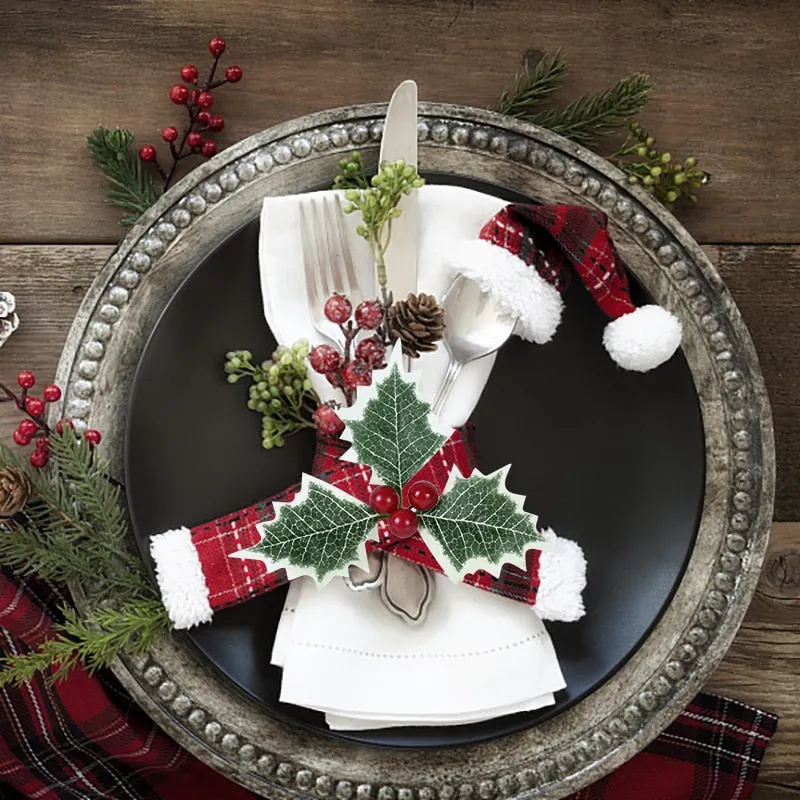 Artificial Holly Berries with Leaves