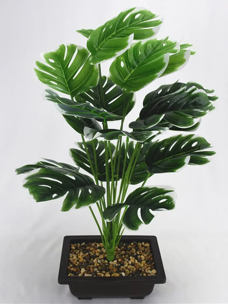 Artificial Plants Green Palm Leaves