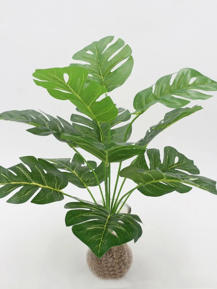 Artificial Plants Green Palm Leaves