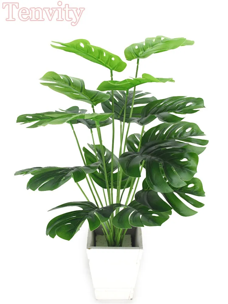 Artificial Plants Green Palm Leaves