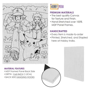 Ash and Pikachu DIY Canvas Base for Painting