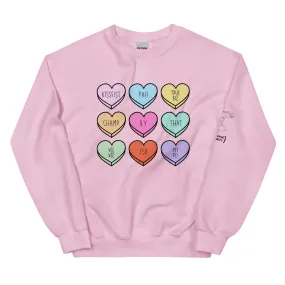 ASL Slang Hearts Crew Neck Sweatshirt