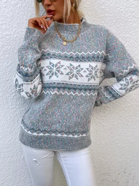 Autumn Winter Warm Festival Deer Jacquard High Knitted Sweater