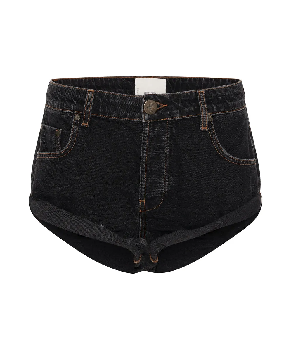 Bandits Low Waist Denim Shorts - Worn Black