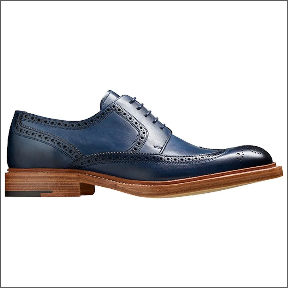 Barker Bailey Navy Hand Painted Derby Wingtip Brogue--