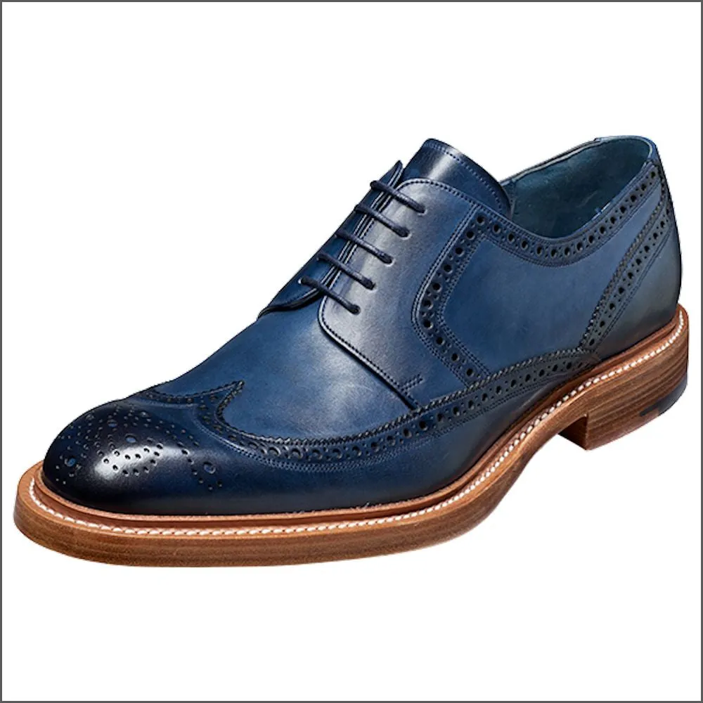 Barker Bailey Navy Hand Painted Derby Wingtip Brogue--