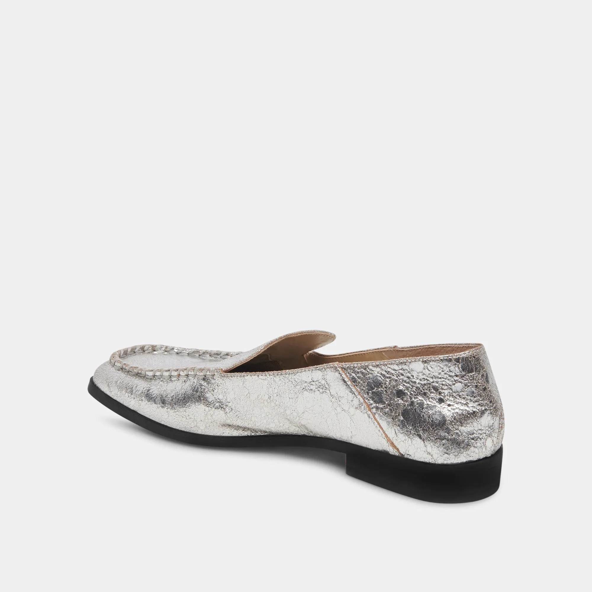 BENY FLATS SILVER DISTRESSED LEATHER