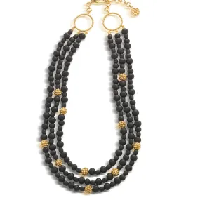 Berry 3-Strand Necklace, 18" 2" - Ebony