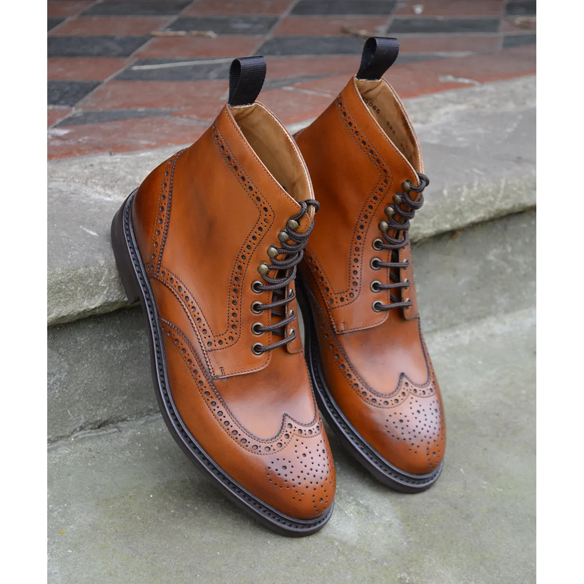 Berwick 1707 Brogue Boot (322) -Tan