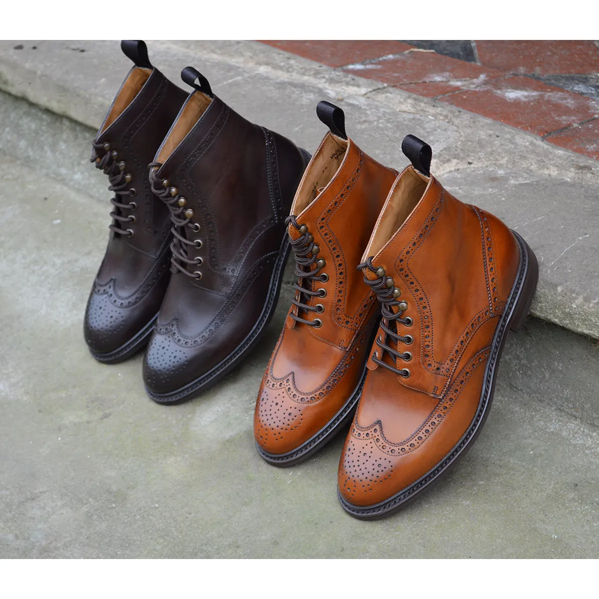 Berwick 1707 Brogue Boot (322) -Tan