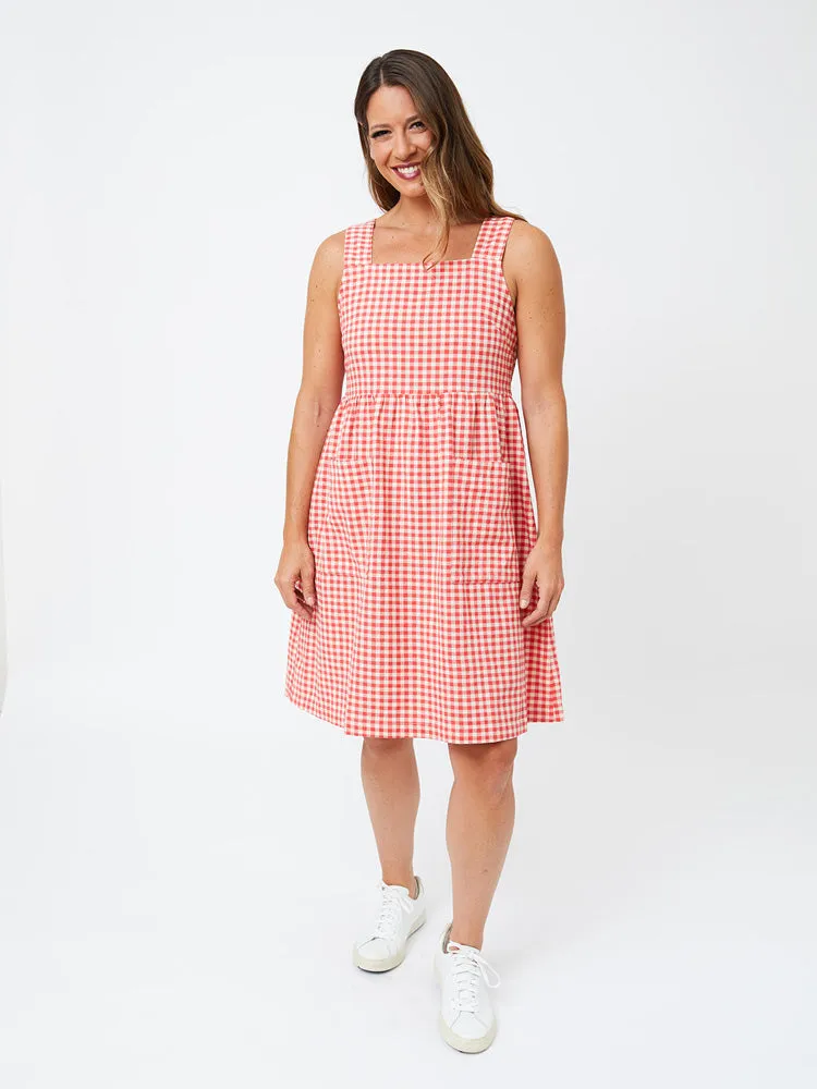 Billie Jumper Dress - Cherry Gingham