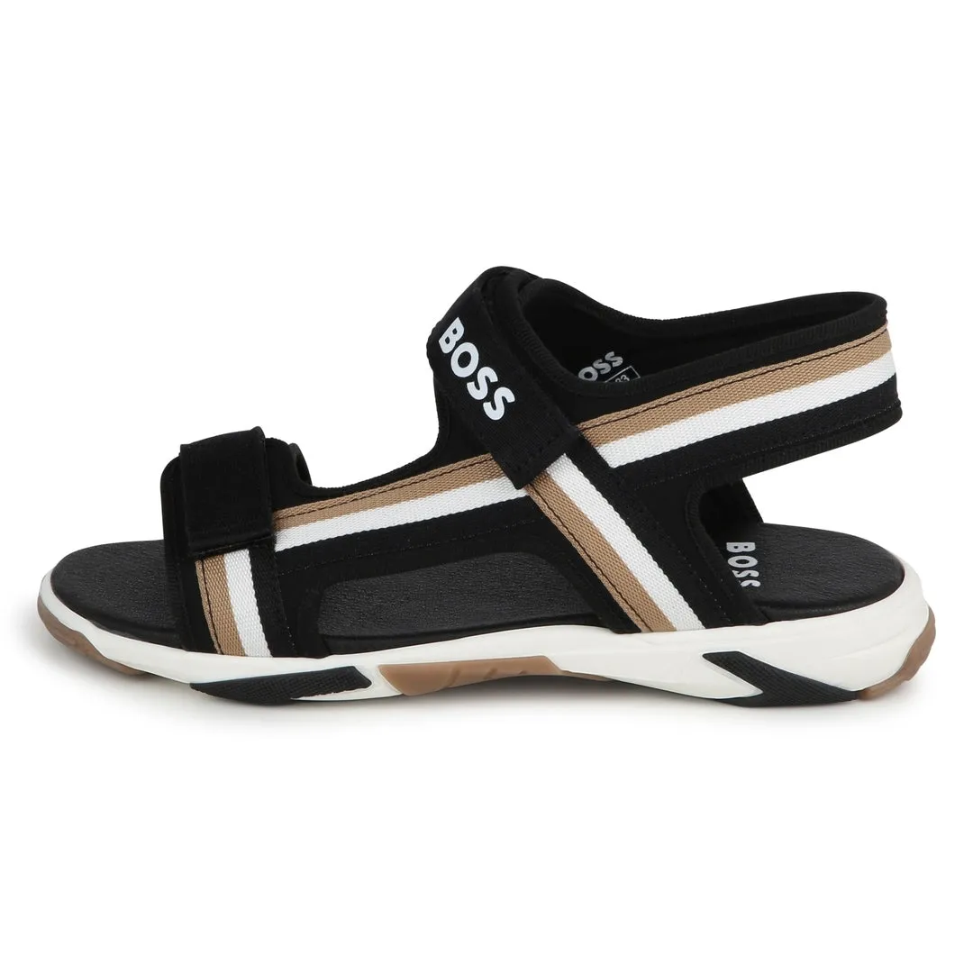 Black Logo Sandals