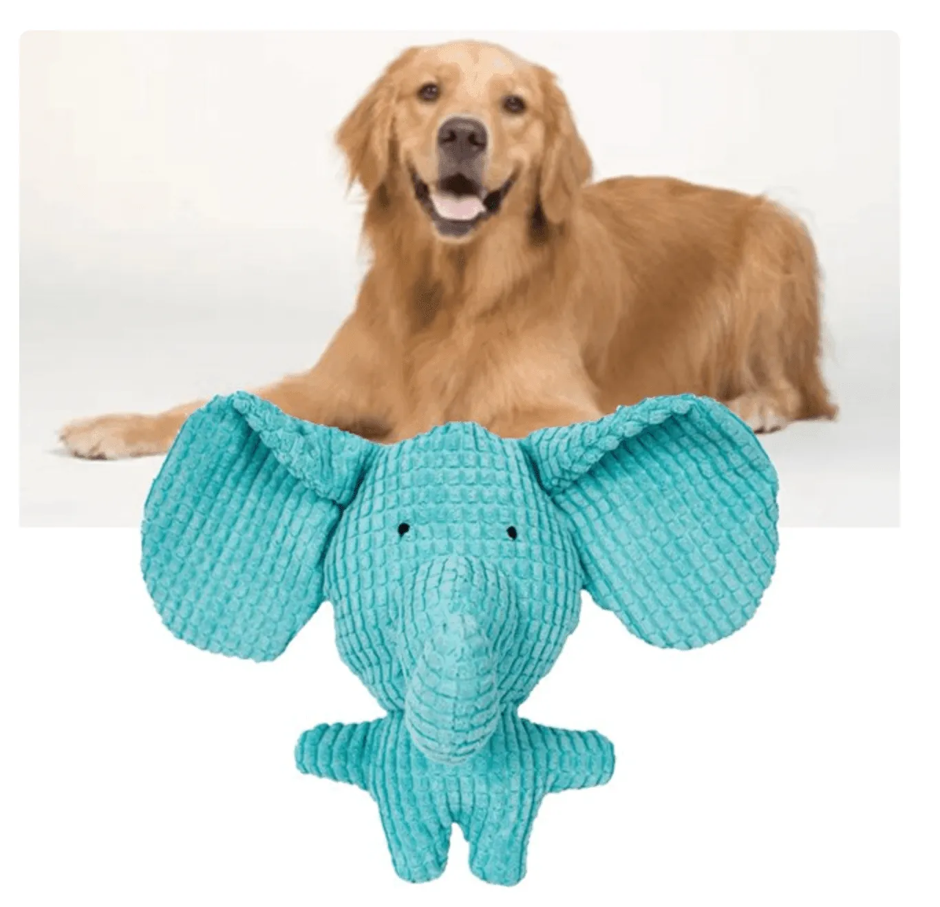 Blue Elephant Durable Plush Chew Toy for Pets - Squeaky and Interactive for Anxiety Relief