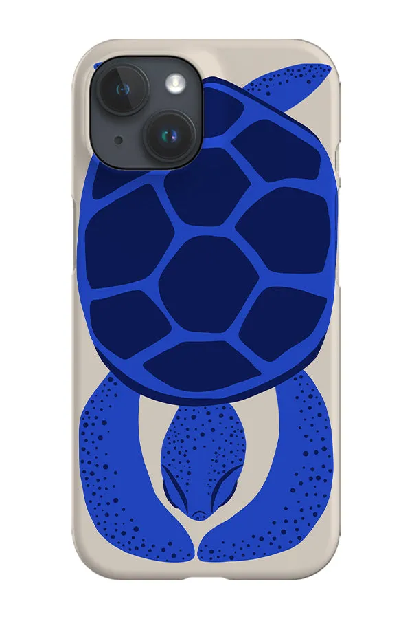 Bold Graphic Turtle Phone Case (Off White Blue)