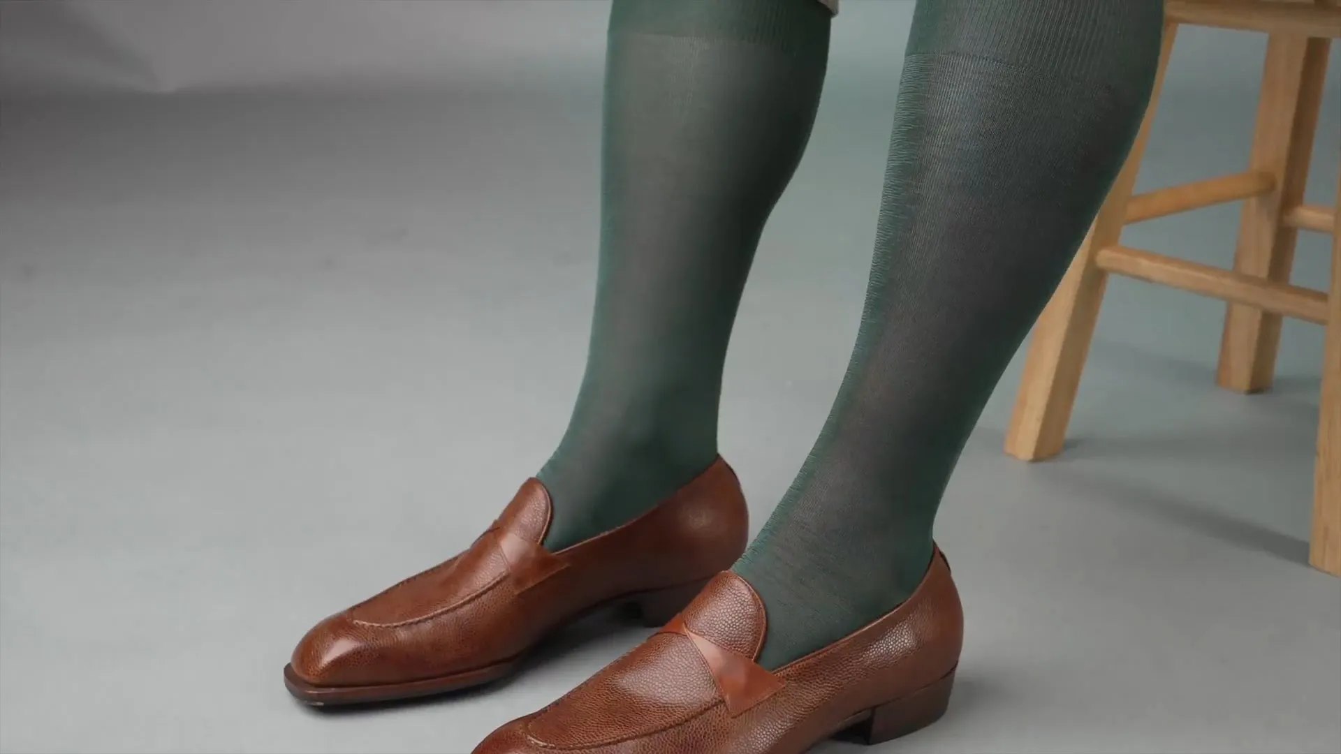 Bottle Green Silk Formal Socks