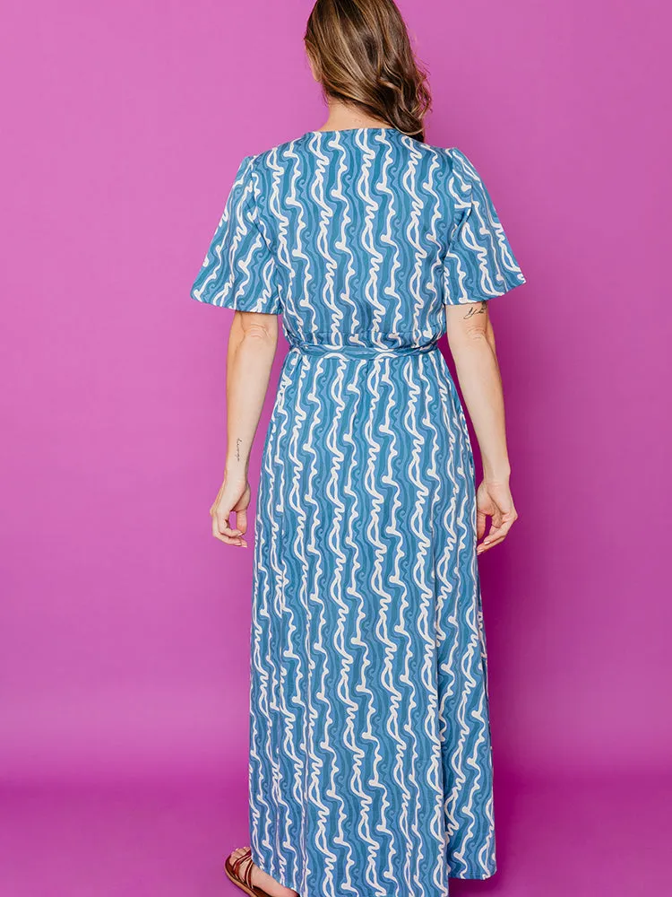 Brea Wrap Dress - Blue Samudra