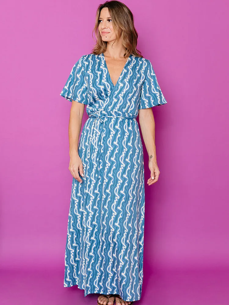 Brea Wrap Dress - Blue Samudra