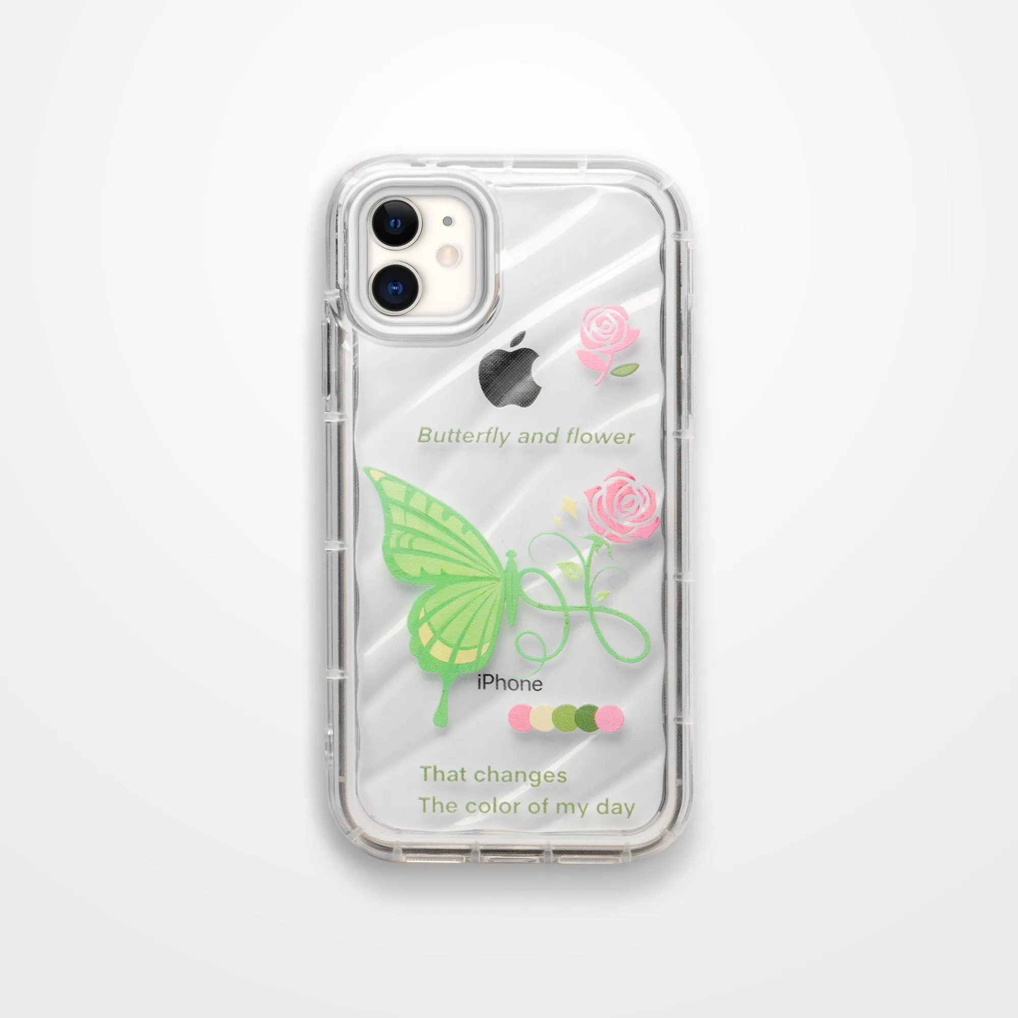 Butterfly Printed Transparent Back Cover for Apple iPhone 12