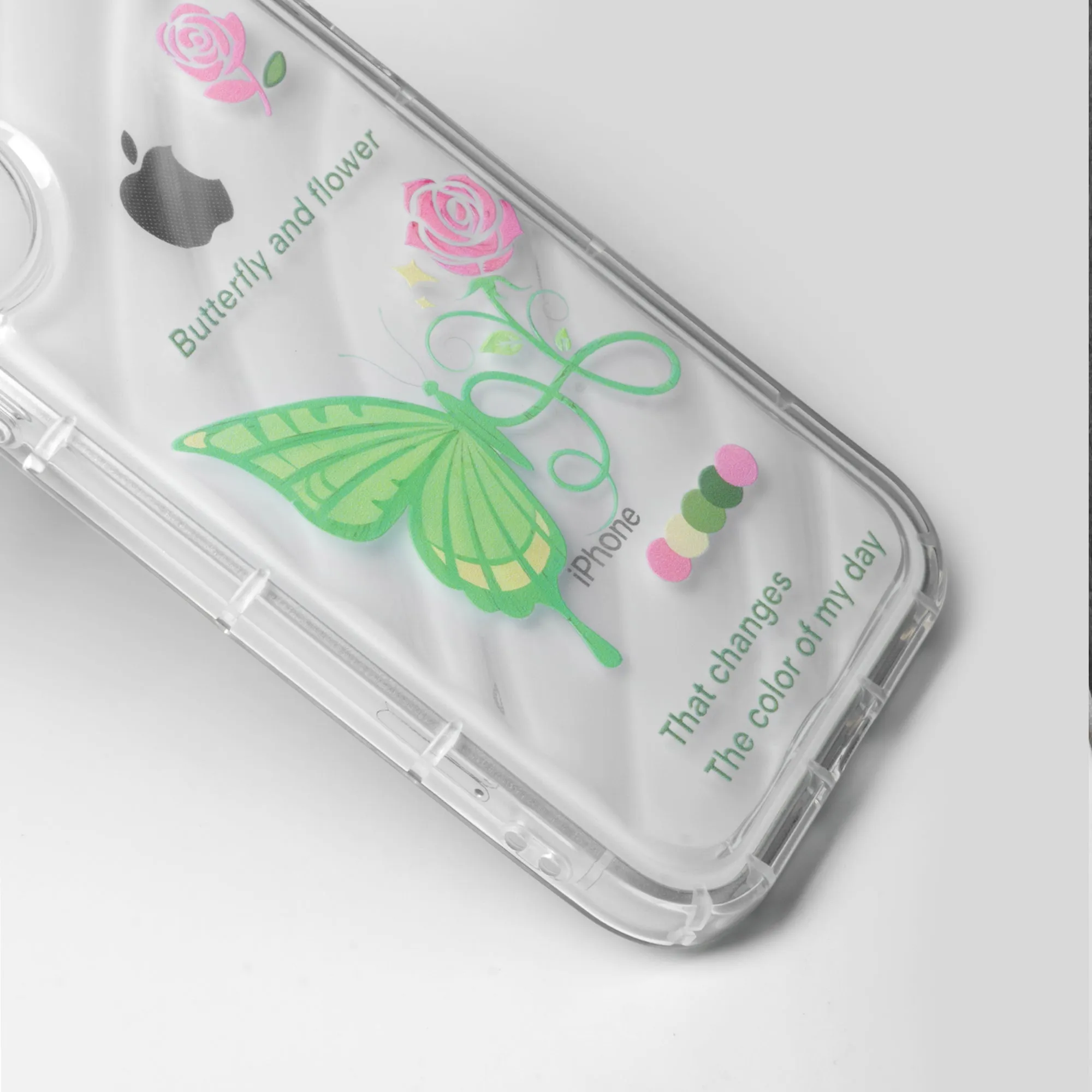 Butterfly Printed Transparent Back Cover for Apple iPhone 15 Pro