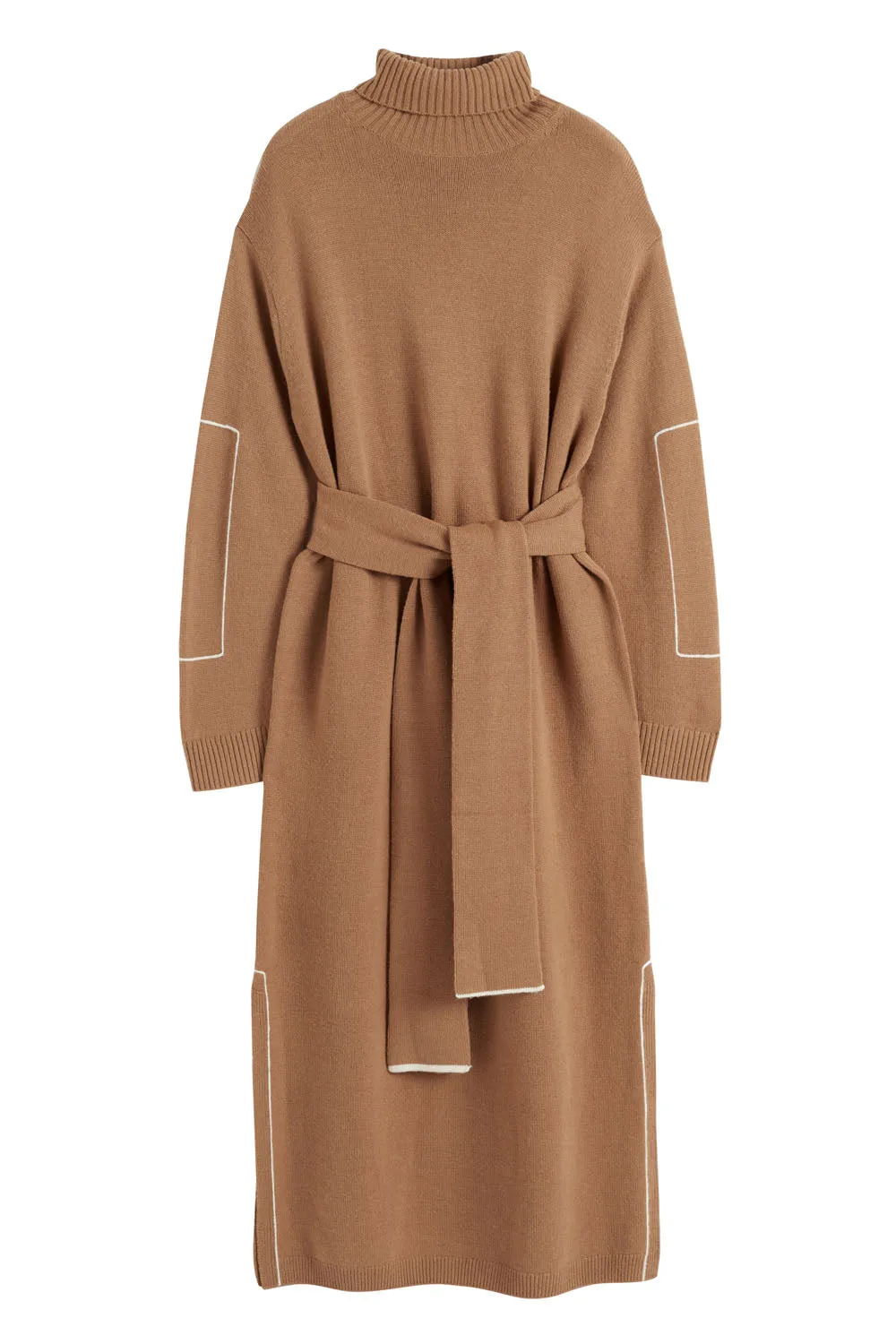 Camel Wool-Cashmere Amelia Rollneck Dress