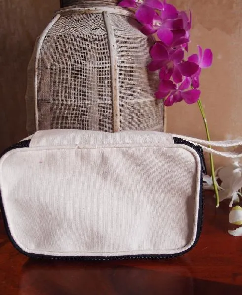 Canvas Zippered Toiletry Bag Travel Dopp Kit