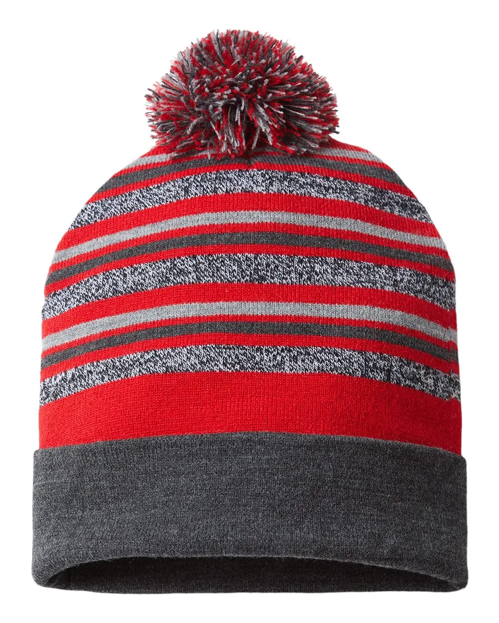 Cap America RKL12 - USA-Made Striped Beanie, Knit Cap