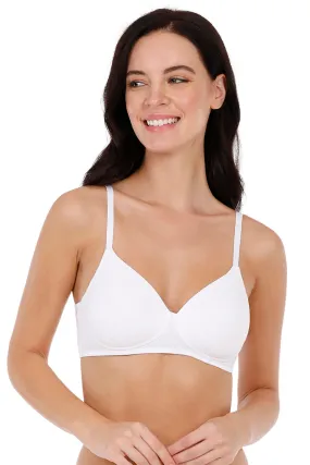 Carefree Casuals Padded Non-Wired T-Shirt Bra - White