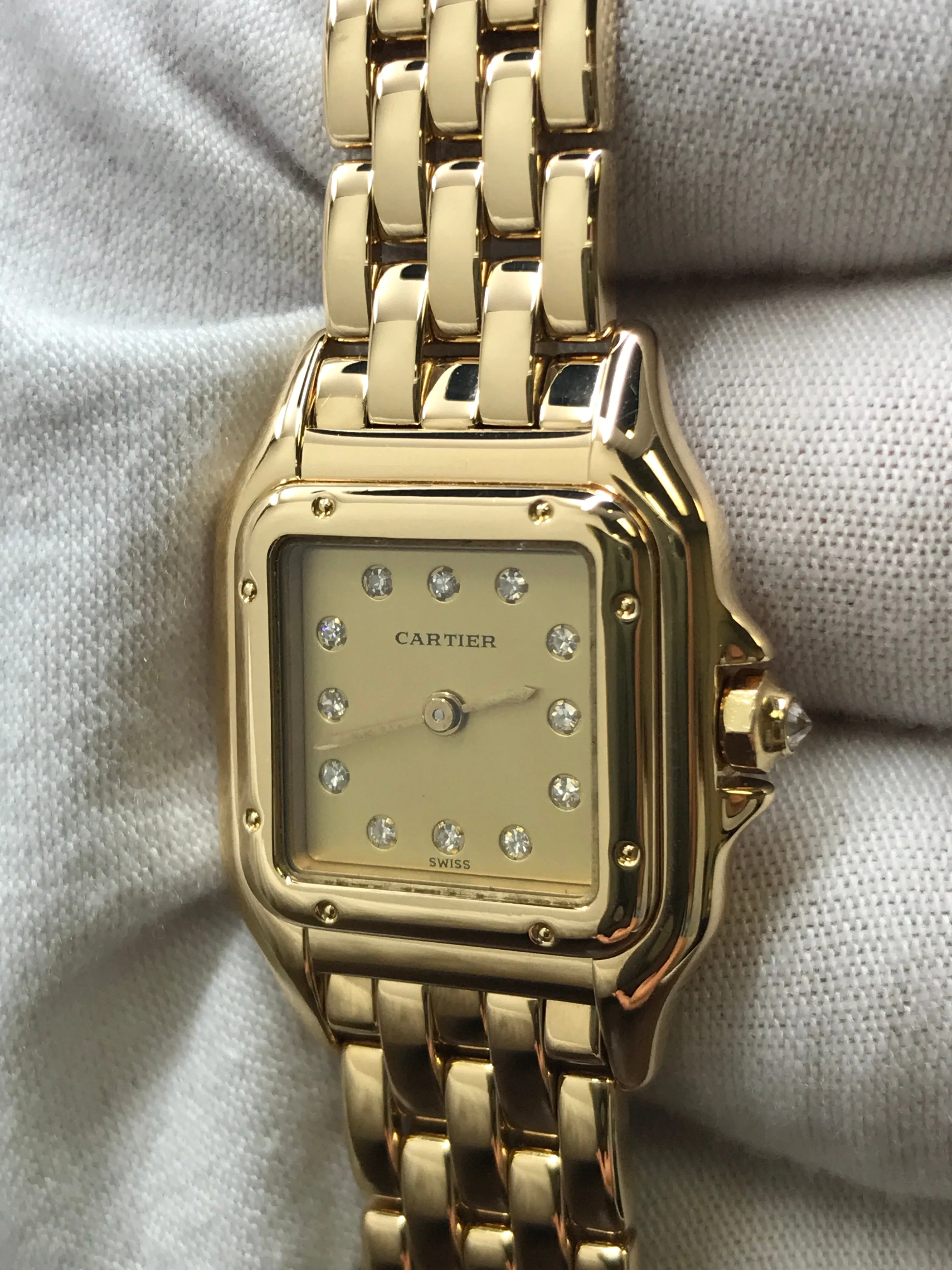 Cartier Panthere 1280 Gold Dial Quartz Women's Watch