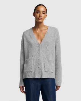 Cashmere Boyfriend Cardigan in Quiet Grey