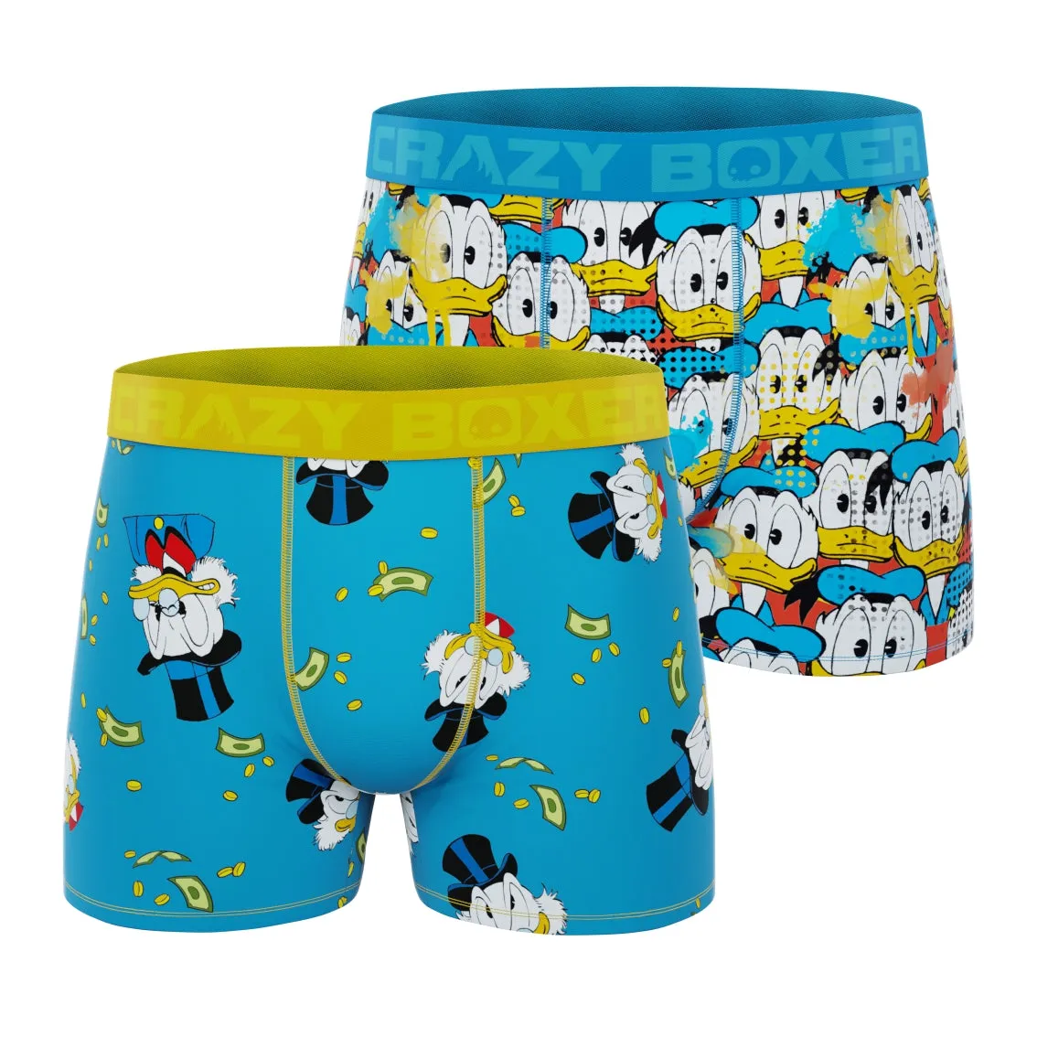 CRAZYBOXER Disney Donald Duck and Uncle Scrooge's Men's Boxer Briefs (2 pack)