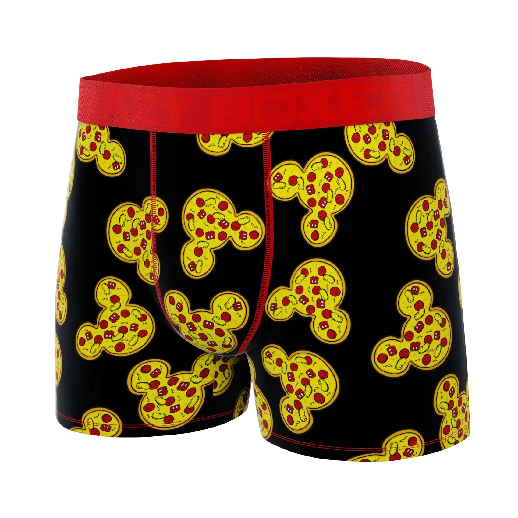 CRAZYBOXER Disney Mickey Pizza Men's Boxer Briefs (Creative Packaging)