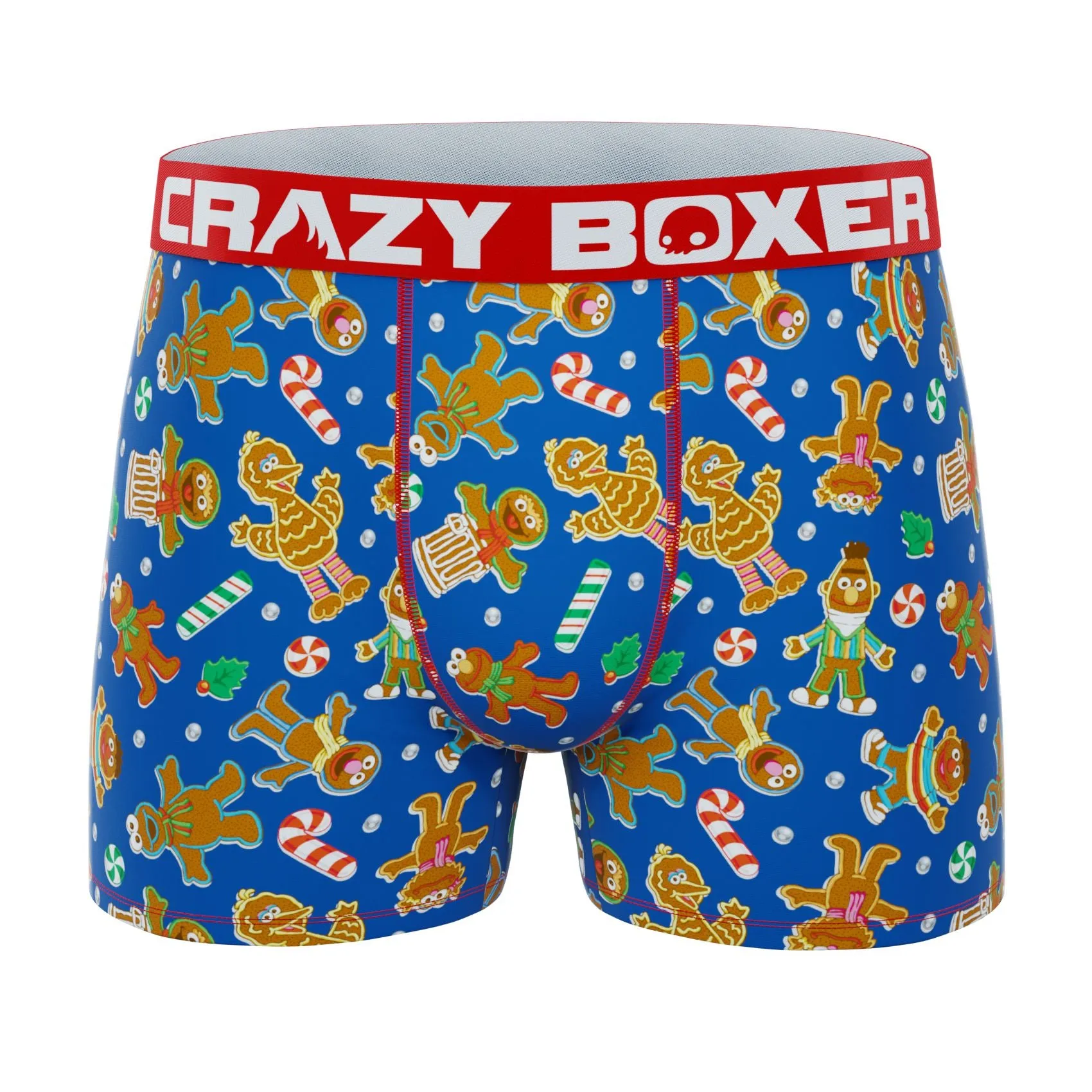 CRAZYBOXER Sesame Street Cookie Santa Monster Men's Boxer Briefs