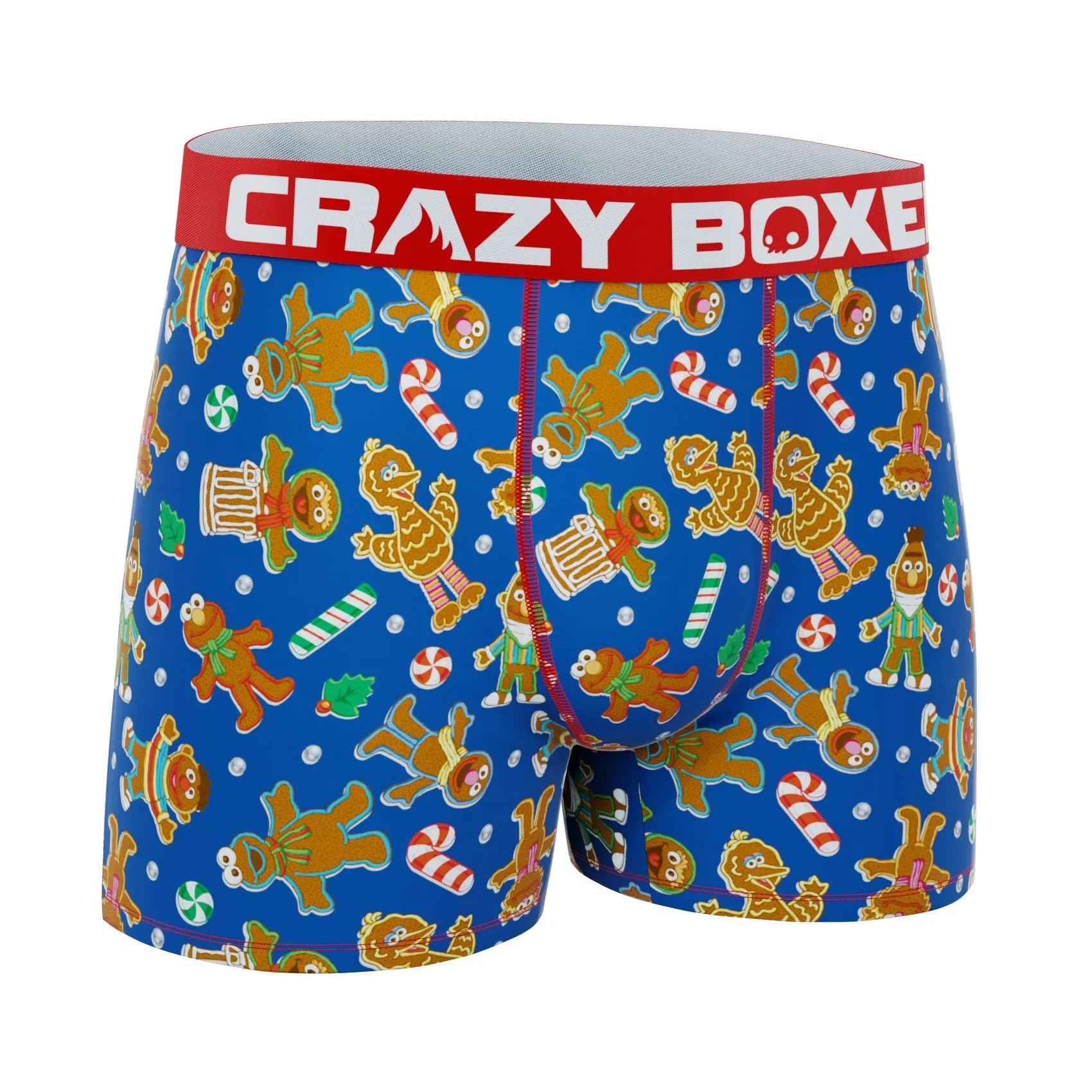 CRAZYBOXER Sesame Street Cookie Santa Monster Men's Boxer Briefs