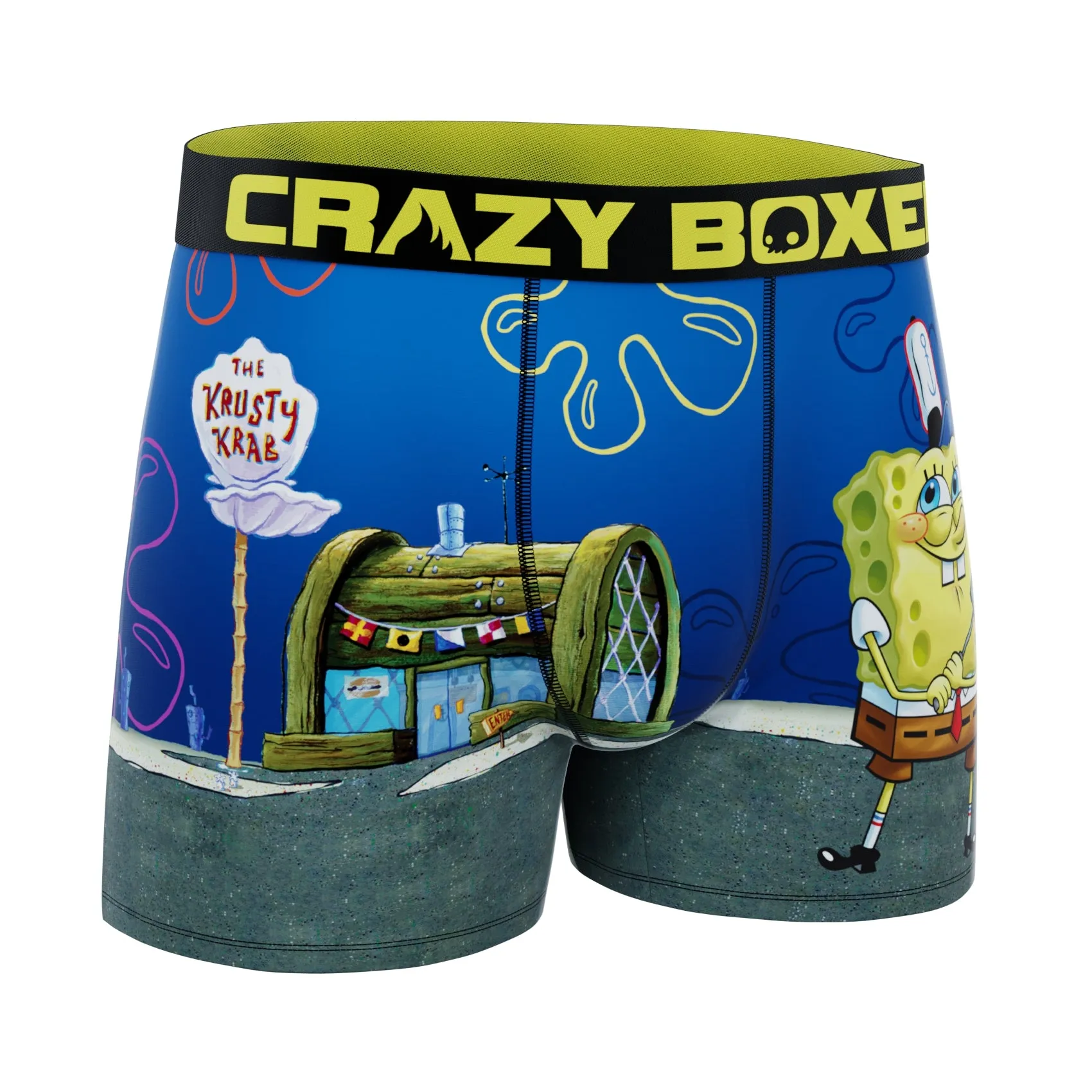 CRAZYBOXER SpongeBob Krusty Krab Men?s Boxer Briefs