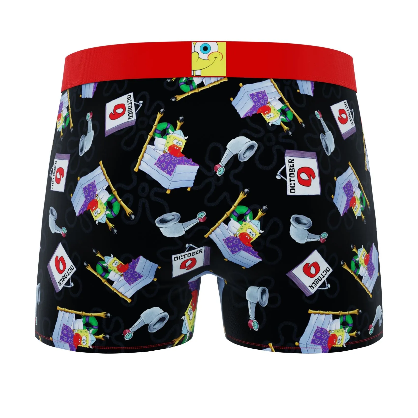 CRAZYBOXER Spongebob Leif Erikson Day Head Men's Boxer Briefs (2 pack)