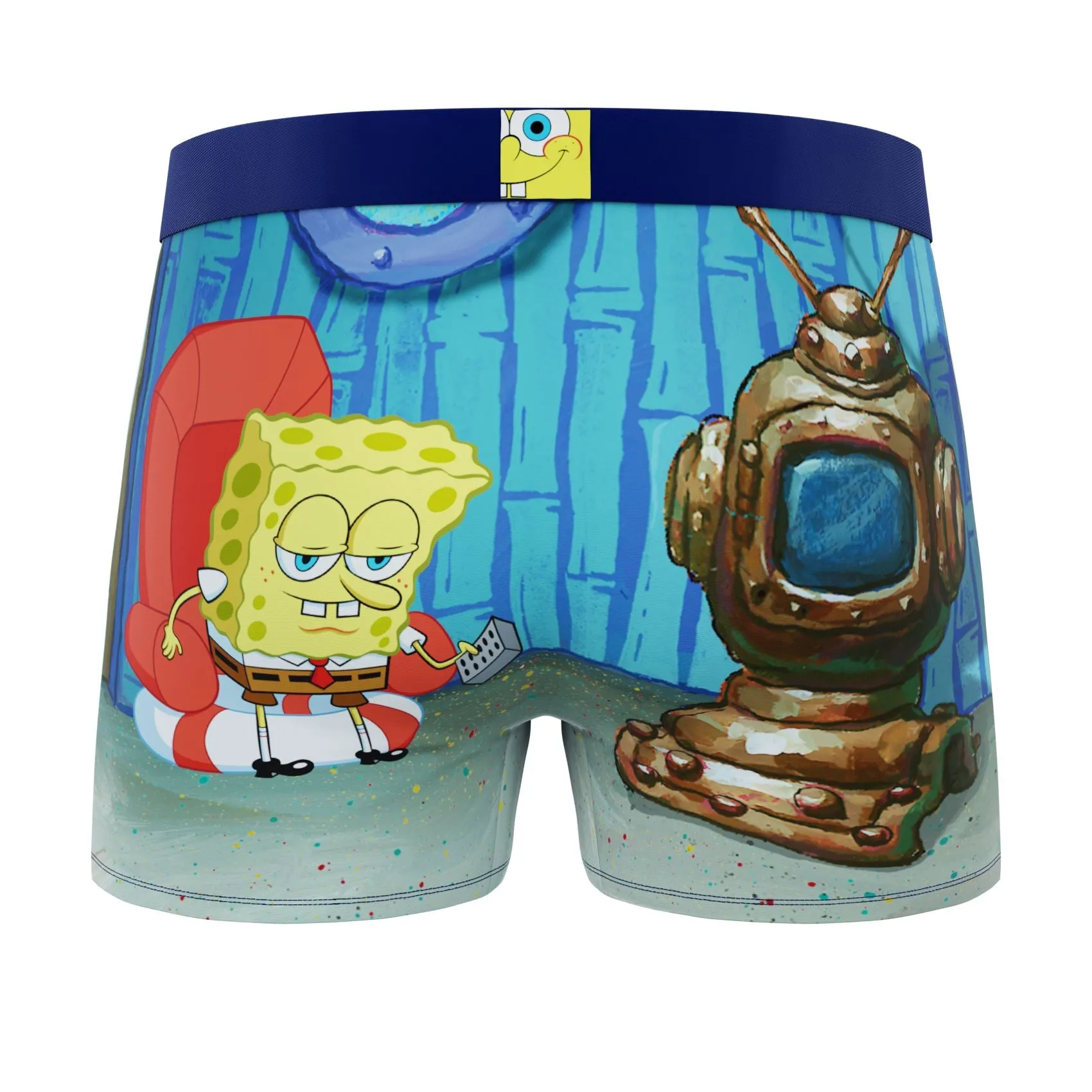 CRAZYBOXER Spongebob Leif Erikson Day Head Men's Boxer Briefs (2 pack)